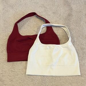 Fabletics Red and Cream Sports Bras